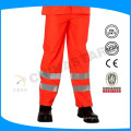 Yellow reflective safety pants with mesh lining